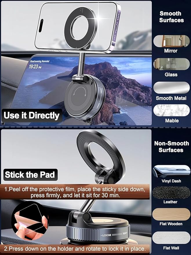Unique Vaccum Magnetic Phones Holder